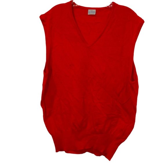 Vintage Scottish made Scotland Christmas Red Classic Sweater vest v-neck… - Picture 1 of 4